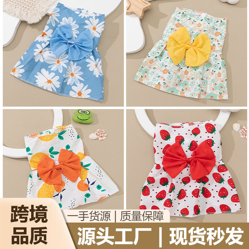 국경을 넘는 인기 봄 여름 애완동물 드레스, 강아지 꽃무늬 공주 드레스, 만화 고양이 드레스, 애완동물 의류