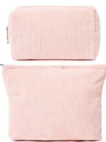 Solid Color Corduroy Large Cosmetic Bag Large Capacity Storage Toiletry Bag College Style Travel Storage Bag Cross-Border
