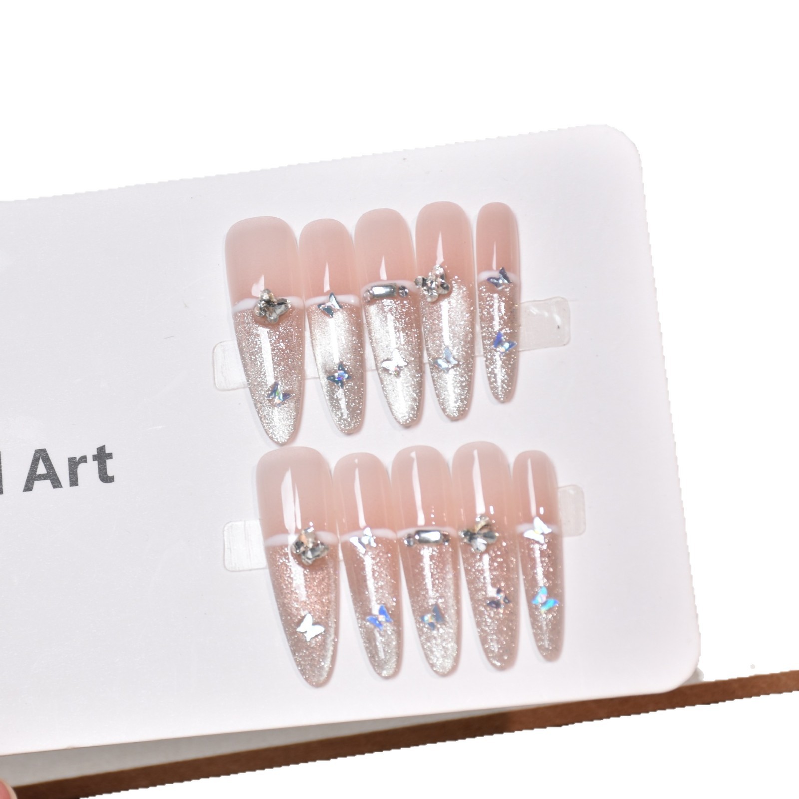 Nuevo parche de uñas de uso manual puro largo perro fino 4.0 parche de uñas de mariposa desmontable uña falsa viento