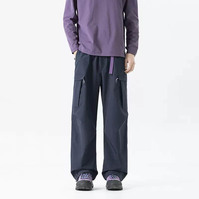 新款春季潮牌裤子户外三防耐磨抗皱冲锋裤男女同款保暖直筒工装裤