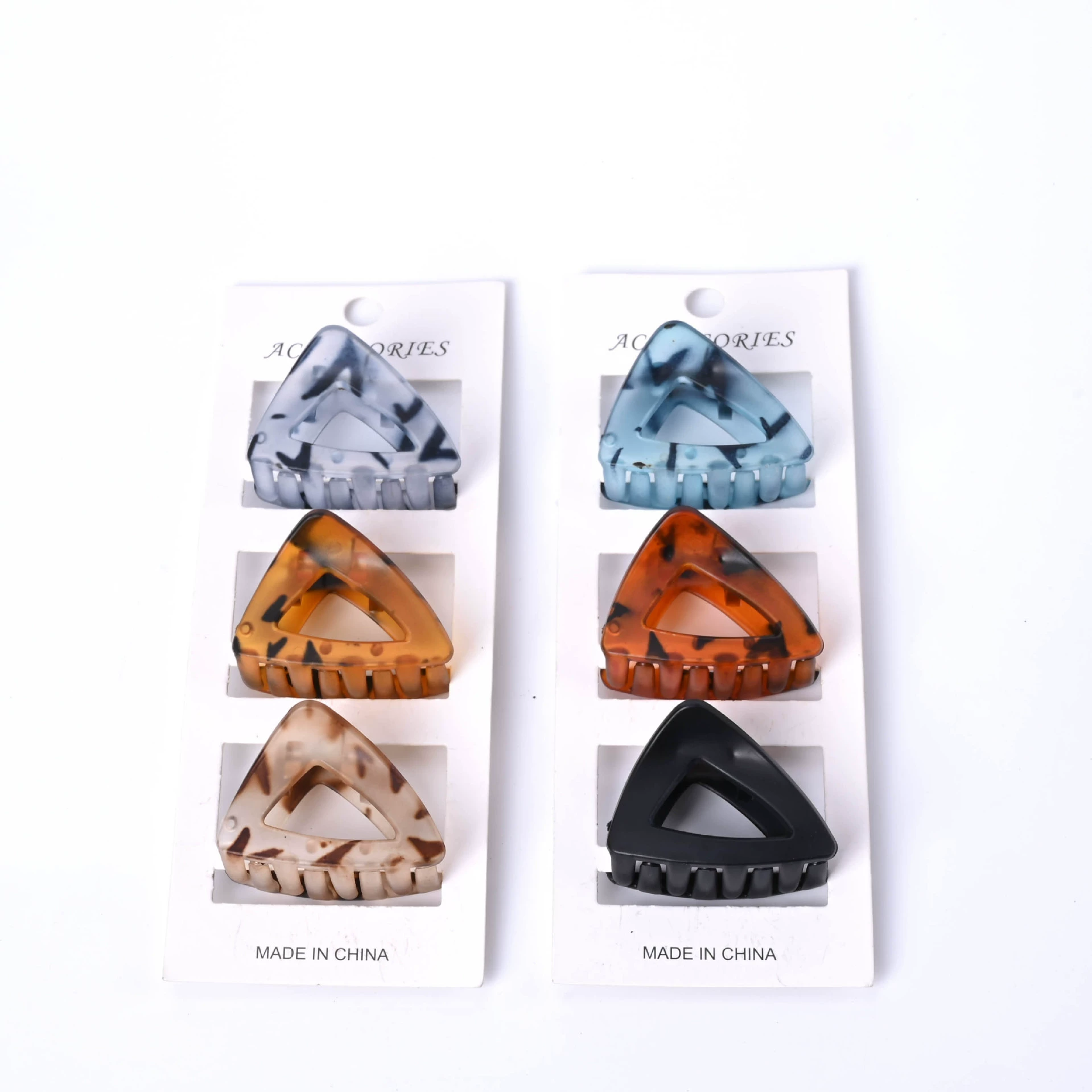 Triangle, universal matte crab pin, hair accessory, translucent shading
