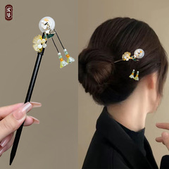 新しい中国風模造白檀ヘアピン、古代スタイルの高級タッセルフラワーヘアピン、チャイナドレスヘアピン、ヘアピンヘッドドレス