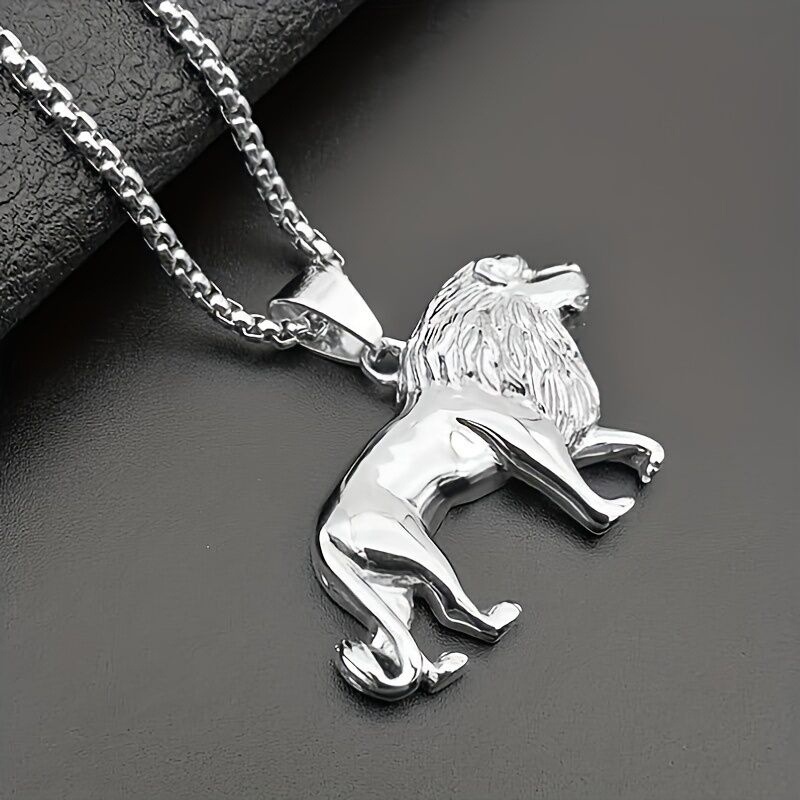 Bijou Talisman de Protection 2025 Nouveau Modèle Dropshipping Transfrontalier Pendentif Lion Doré Bête pour Hommes Musclés et Bêtes_voghion.com