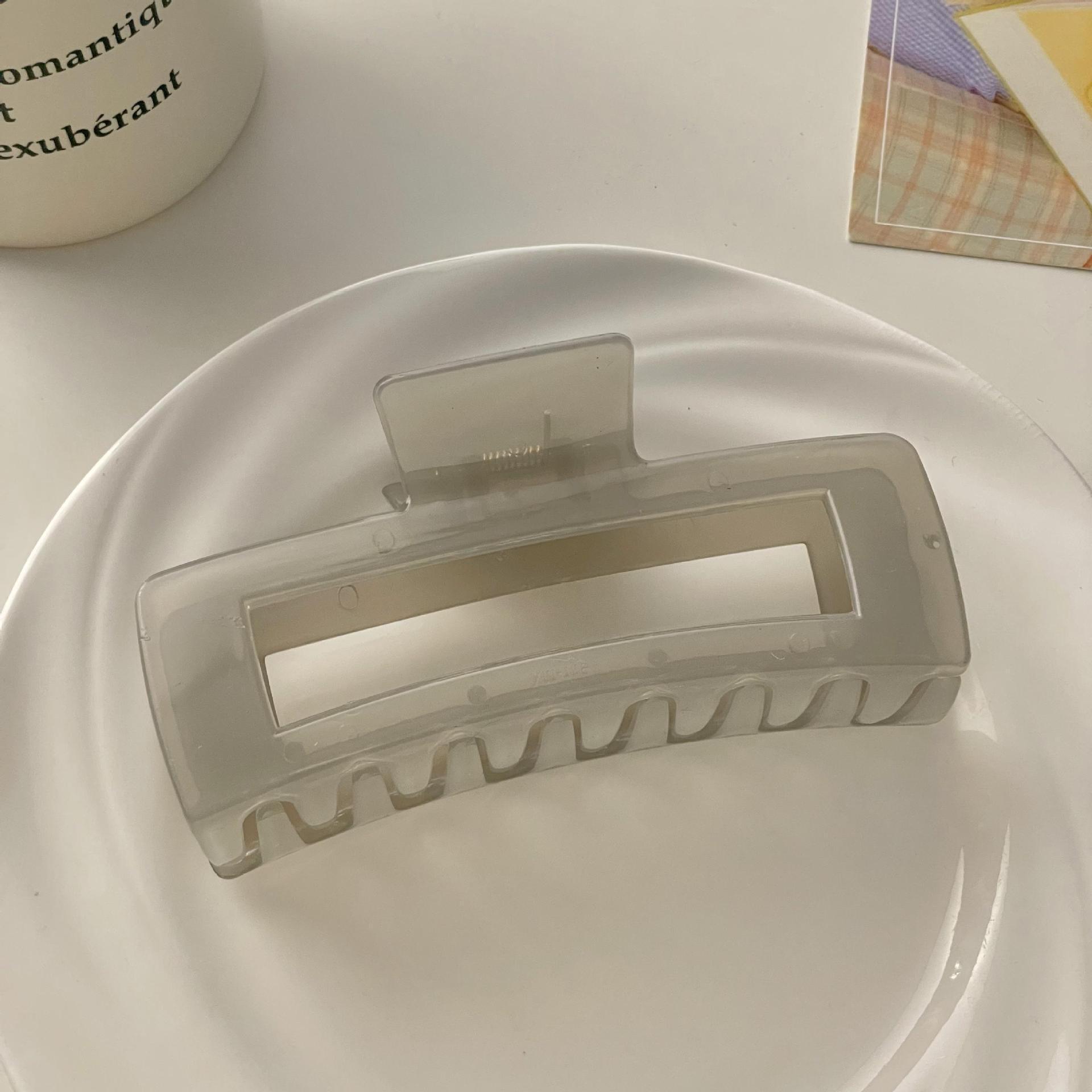 Pinza de pelo blanco femenino verano alto sentido Cabeza trasera updo tiburón clip gran horquilla esmerilado baño horquilla tocado