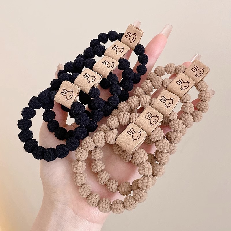 2024 nuevo anillo de cabello de oso para mujeres simple y versátil cuerdas de cabello de alta elasticidad no lesionan cuerdas de cabello de cola de caballo adornamiento para el cabello