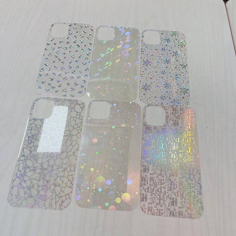 Laser pet magic color mobile phone back card 800 model suitable for iphone15promax transparent love shell pattern
