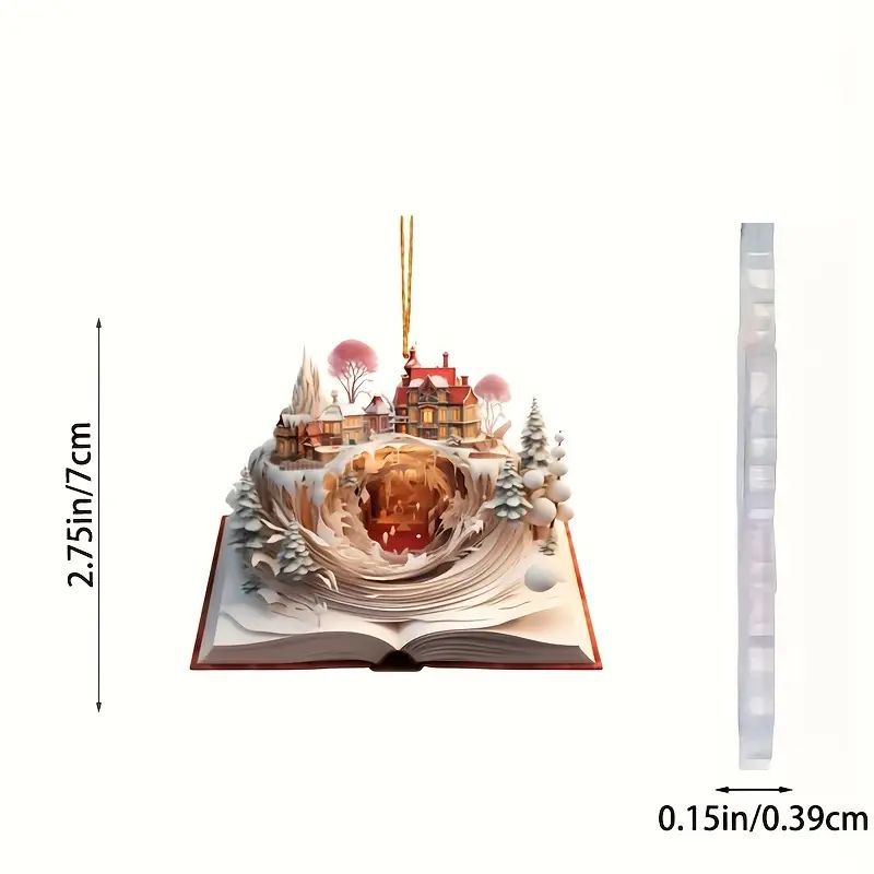 Navidad 2D tarjeta plana de regalo colgante acrílico transfronterizo nuevo automóvil espejo retrovisor decoración colgante