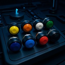 按钮开关PBS-33B 开孔12MM自复位无锁开关 蘑菇型喇叭防水按钮