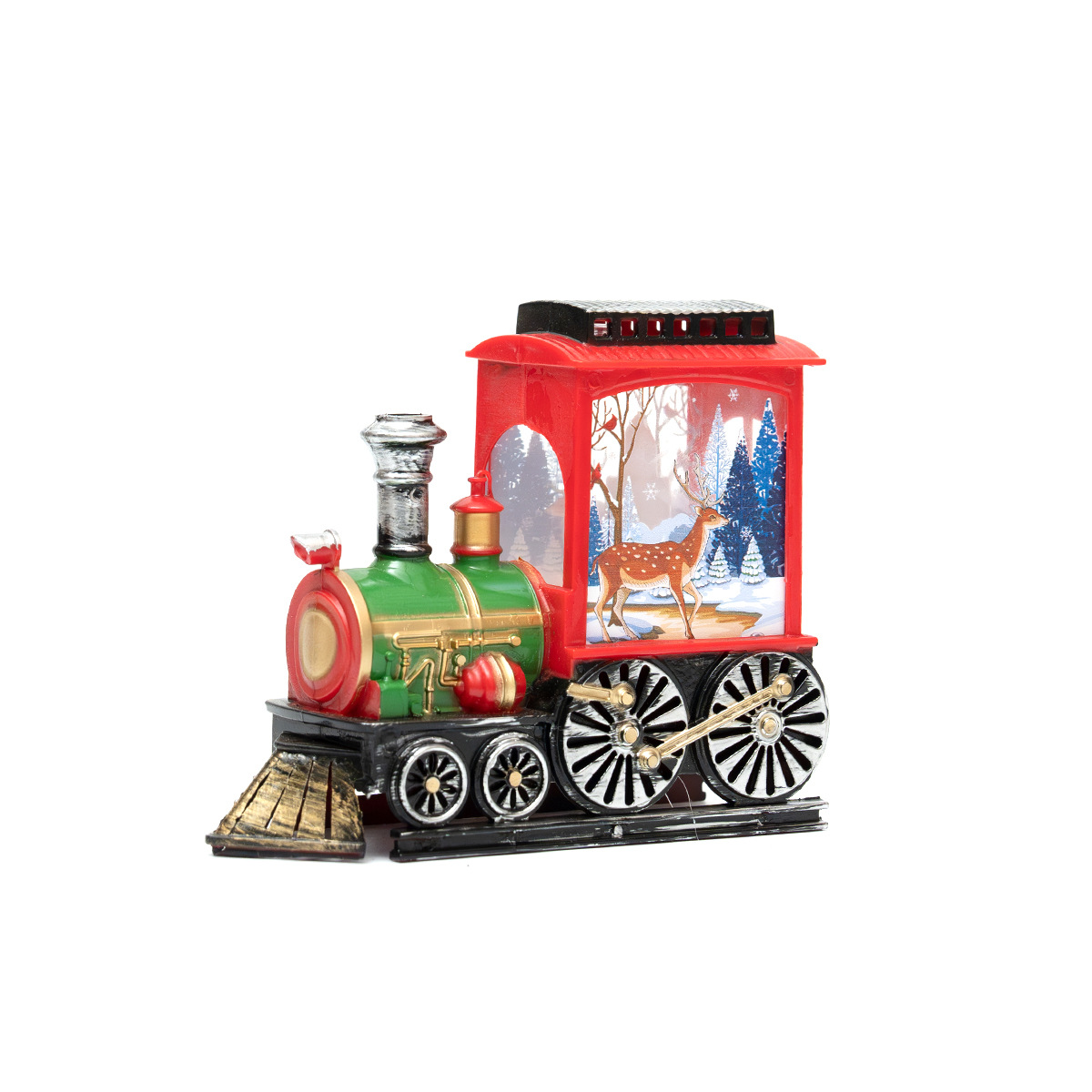 Navidad transfronteriza 2025 nuevo tren retro LED luz de noche de Navidad luz de viento de plástico iluminante luz de noche