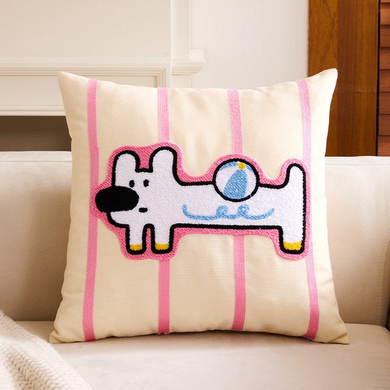 Custom bordado abraza almohada funda dibujos animados lindo dormitorio sala de estar sofá cama cojín ventana flotante almohada de cintura sin núcleo