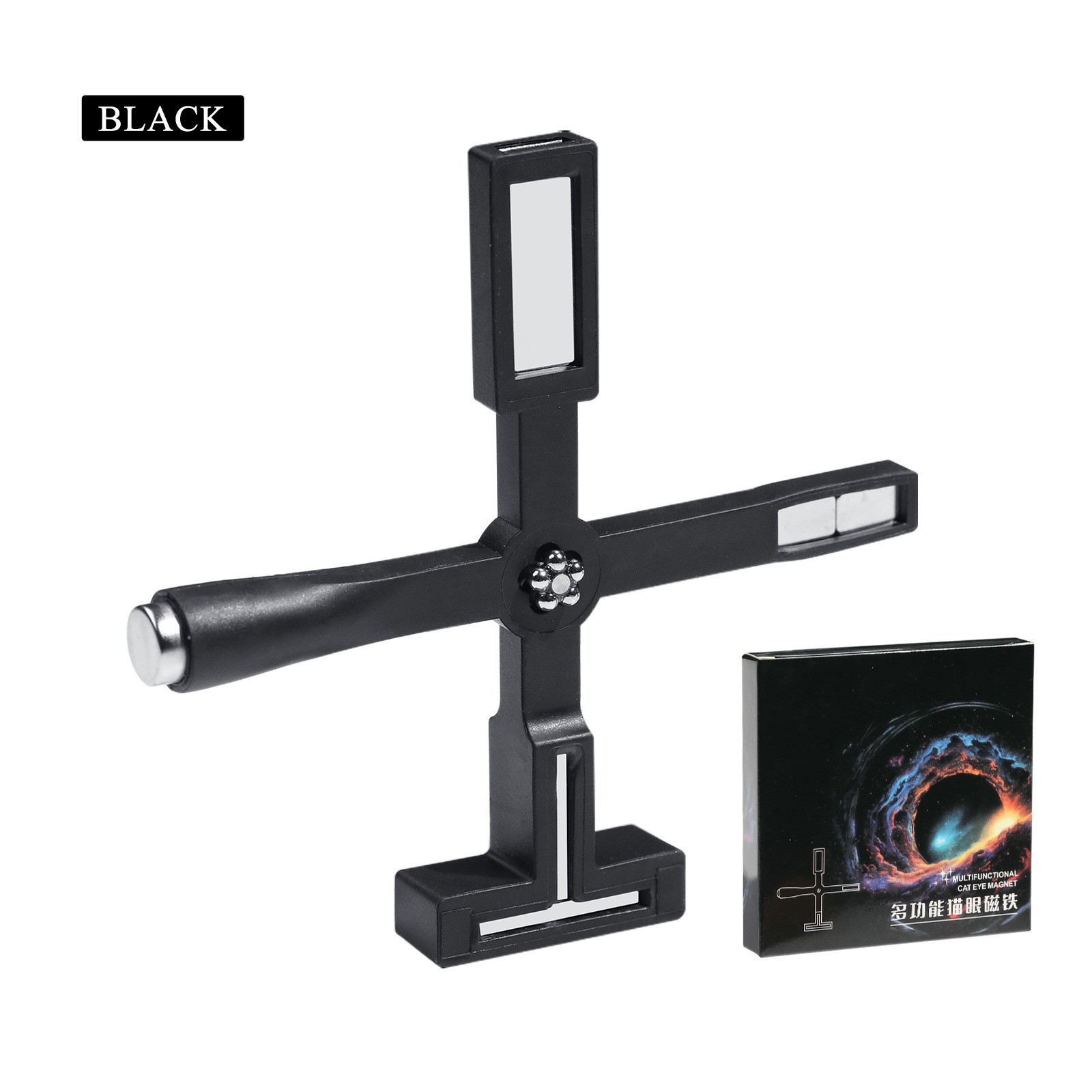 Imán multipatrón en forma de cruz - Caja de color negro