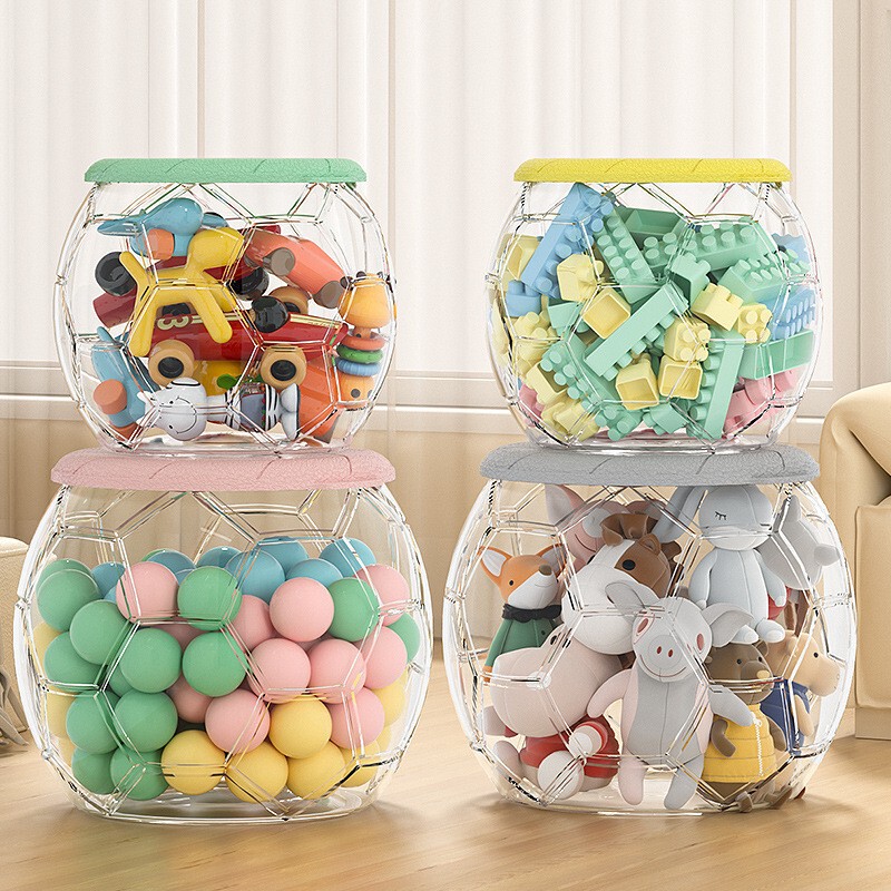 人形創意サッカー透明収納腰掛けぬいぐるみぬいぐるみ収納収納ボックス子供玩具収納神器|undefined