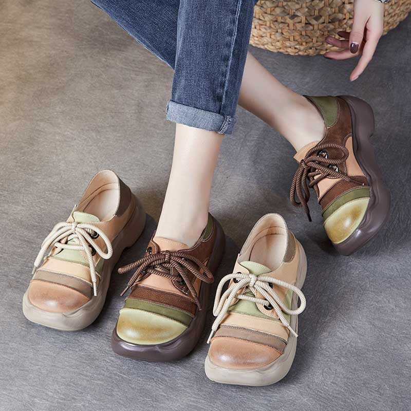 以一 Весенне-летние новые туфли из воловьей кожи с верхним слоем, повседневные универсальные модные туфли в стиле ретро, женская обувь на мягкой подошве, женская обувь