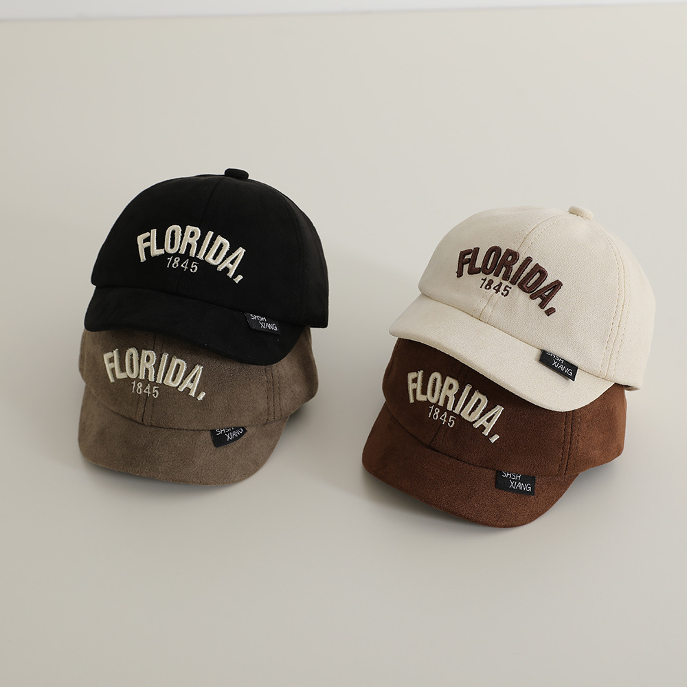 Sombreros infantiles primavera y otoño para hombres de piel de ciervo moda otoño y invierno para niños gorras de lengua corta gorras de béisbol para niños