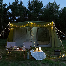 户外屋脊帐篷自动免搭两室一厅便捷折叠双层加厚防雨露营野营装备