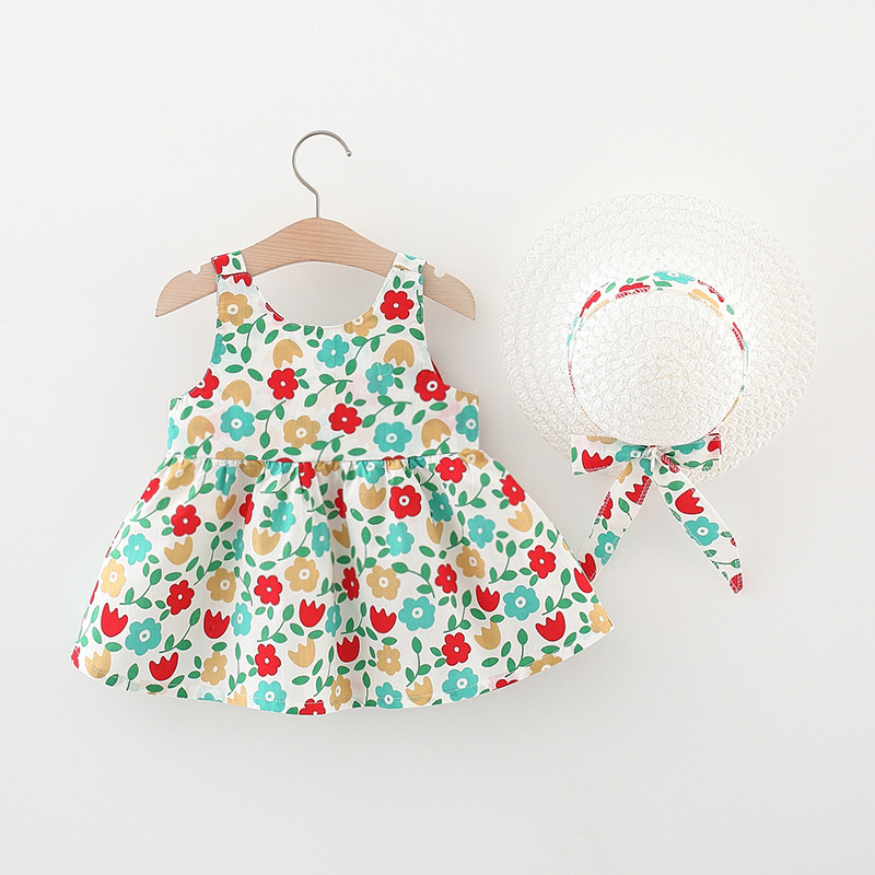 Soft Treatment Fabric Type Cute Flower Soft Treatment Girls Dresses