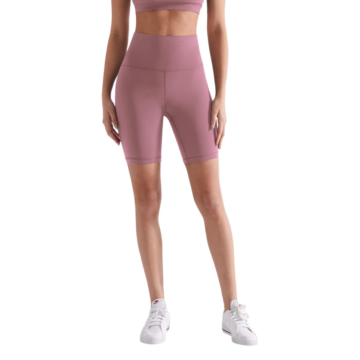 Pantalones de yoga lulu de cinco puntos cepillados, pantalones deportivos de ciclismo de cintura alta para mujer, pantalones cortos ajustados deportivos para correr con forma de cadera