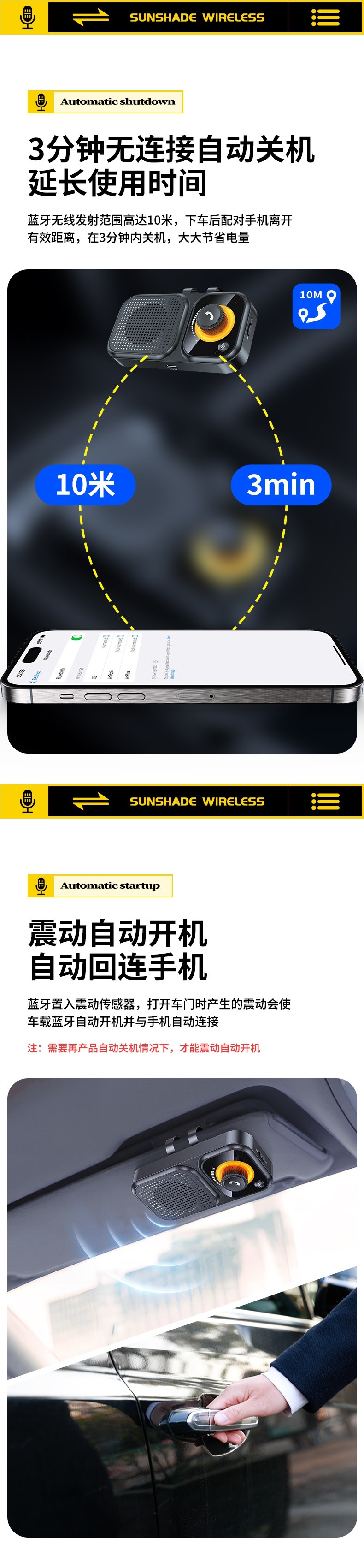 Car Bluetooth Hands-Free Telephone System Sun Visor Speaker Multi-Function Navigation Receiver for Car Calls