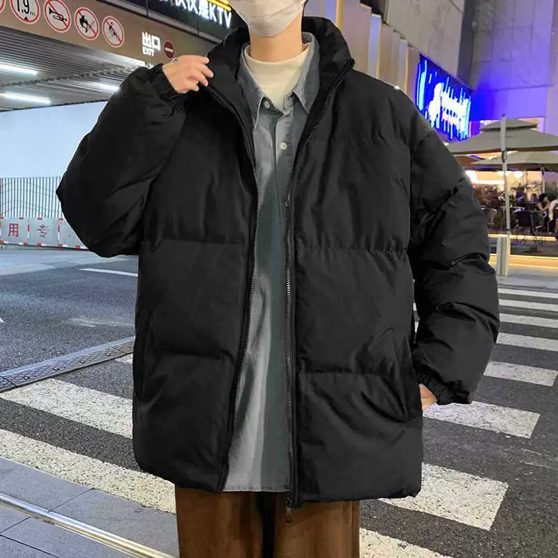 S-6XL情侣款经典格子棉衣男大码秋冬季休闲棉服外套加厚立领面包