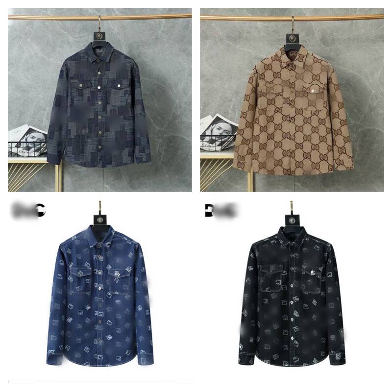 25 New Autum Styles Full Jacquard Letter Collar Splicing Leather Decorative Belt Waist Casual Shirt Jacket Jacket 25 New Autum Styles Full Jacquard Letter Collar Splicing Leather Decorative Belt Waist Casual Shirt Jacket Jacket