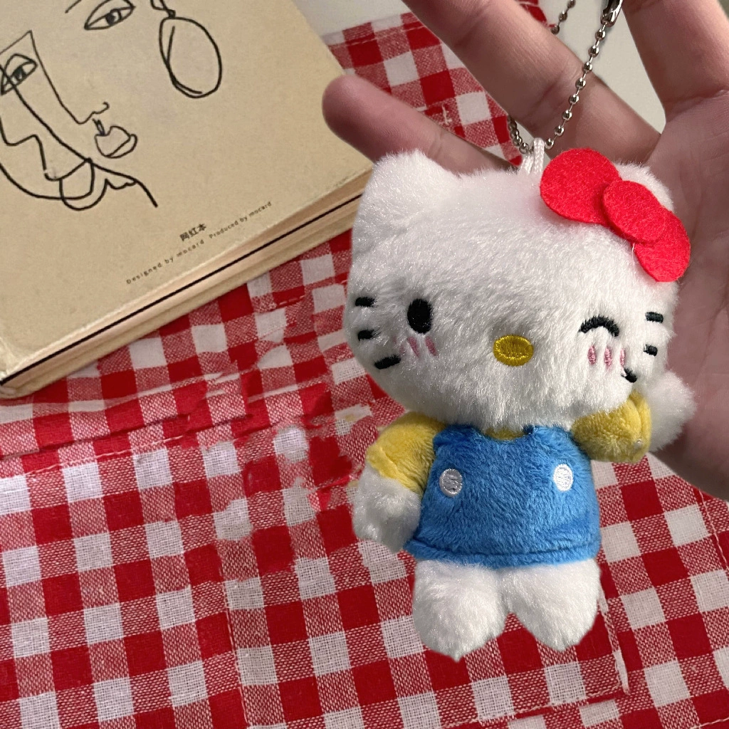Брелок-подвеска Hello Kitty плюшевый, универсальный, маленький 2,8×2,2 см с металлическим карабином