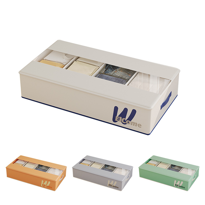 Nueva caja de almacenamiento de fondo de cama a prueba de humedad no teñida de polvo caja de almacenamiento a prueba de moho impermeable caja de almacenamiento de compartimiento multifuncional con tapa