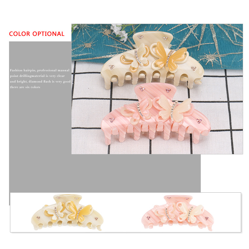 Sweet Butterfly Acetic Acid Sheets Diamond Hair Claws display picture 1