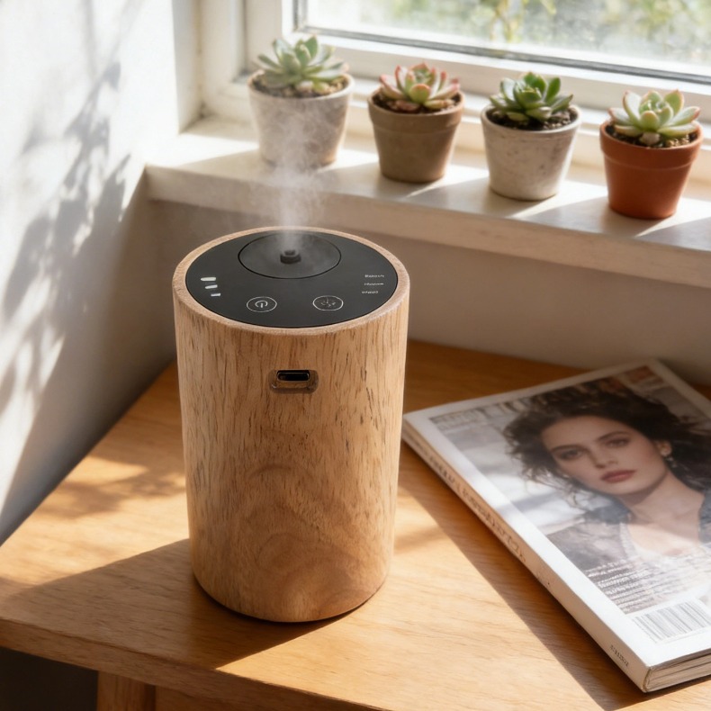 Auto de madera sólida de dos fluidos anhidro aceite esencial expansión de fragancia máquina de fragancia perfumador doméstico regalo de creación cultural