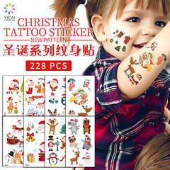 New Cross-border Christmas Colorful Tattoo Sticker Waterproof Sweat-resistant Children's Cartoon Snowflake Face Temporary Decorative Sticker