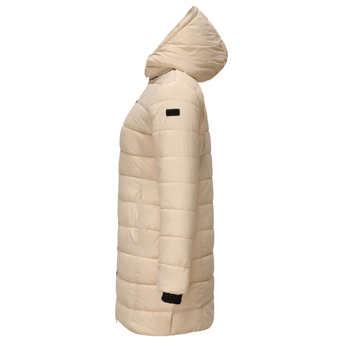 Abrigo de invierno para mujer con capucha extraíble parka impermeable_voghion.com