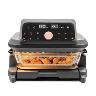 6 Quart Glass Smart Air Fryer with Removable Lid Oil Basket Oil-Free Crispy Frying Baking Healthy Meals