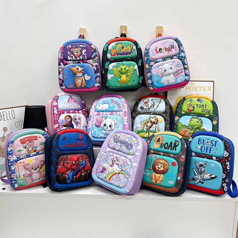 Cartoon children's backpack for ages 3-6, kindergarten school bag, ultra-lightweight, 3D shell unicorn small backpack, portable and lightweight