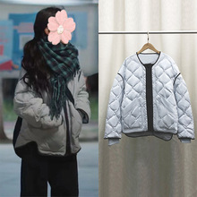 现货凡人歌章若楠李晓悦同款2024新款蓝色白鸭绒羽绒服外套衣服女