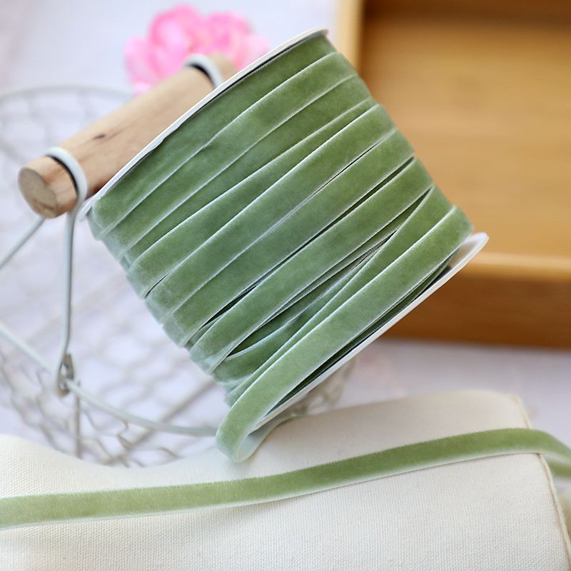 1cm de ancho terciopelo flocado correa de tejido correa de arco correa de ropa hecha a mano sombrero accesorios accesorios materiales DIY