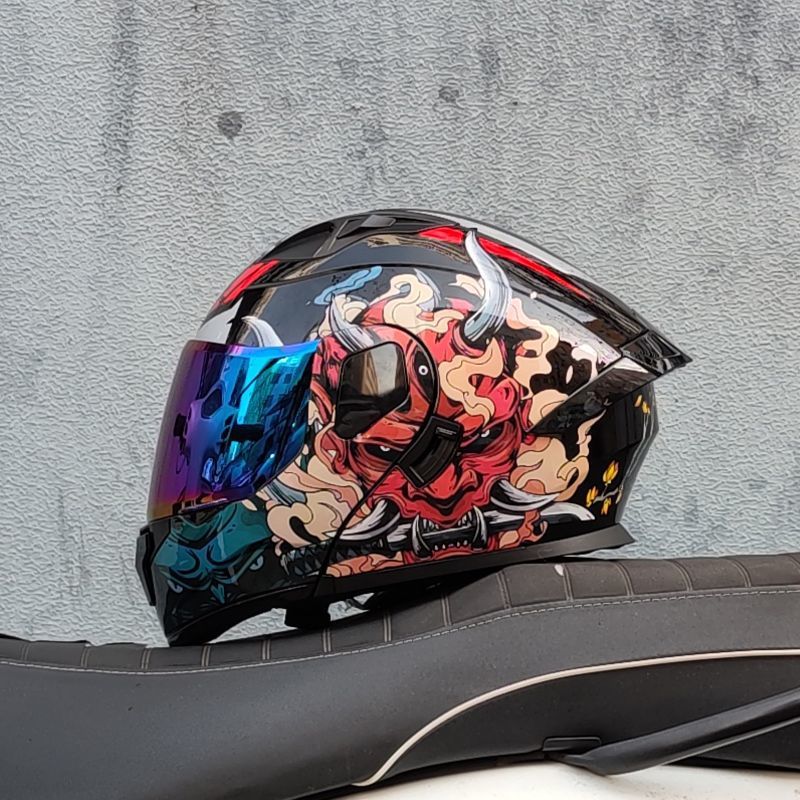 Motocicleta con doble espejo, casco para hombres y mujeres, casco para motocicletas, cuatro estaciones, cola de locomotora, casco Bluetooth, nuevo estándar nacional