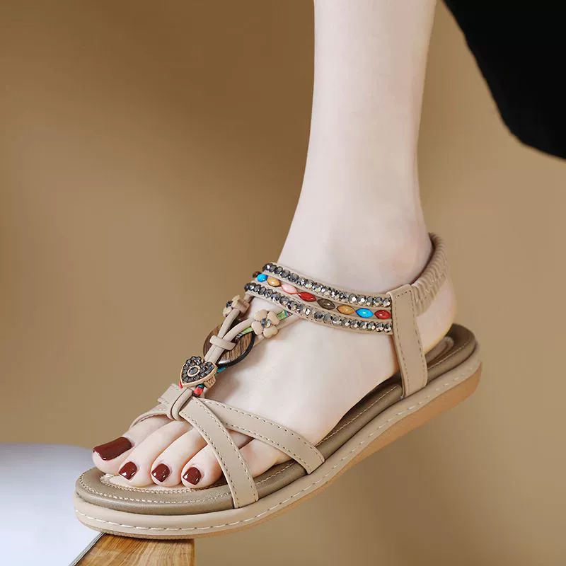 Summer ethnic sandals, boho style, ethnic style, plus size