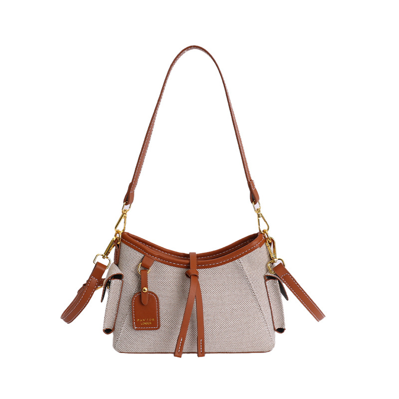 Bolsas de tendencia transfronterizas para mujeres 2026 nueva moda lino de hombro mochila de viaje casual bolsa de mano image 12