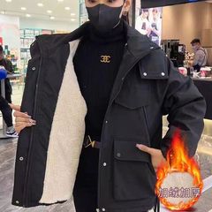 连帽秋冬新款2025休闲加厚棉服外套时尚加绒爆款保暖韩版冲锋衣