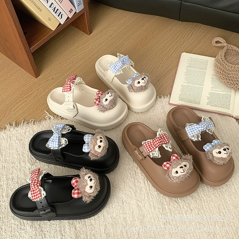 Милый мультфильм Ширли Мэй холодные тапочки женский 2025 летний новый удобный дикий толстый дно противоскользящий пакет