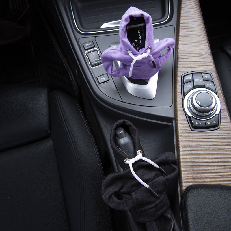 업그레이드된 퍼플 + 블랙 기어 핸들 커버 [2] 팩 [블랙 스트랩]