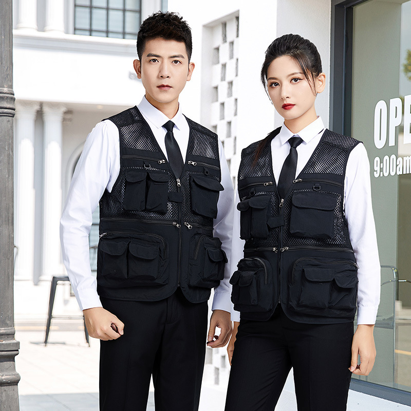 Multi-Pocket Vest Workwear Custom Decoration Advertising Event Media Company Reporter Professional Photographer Vest