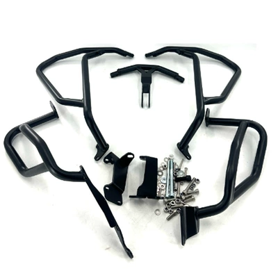 Motorcycle bumper Dtc Adv Modified Bumper - upper-and-lower-guardrails-black-export-quality-thickened-set