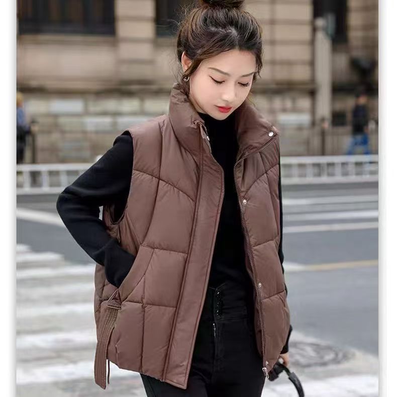反季大码羽绒棉服马甲女外穿洋气秋冬2025新款无袖坎肩中老年外套|undefined