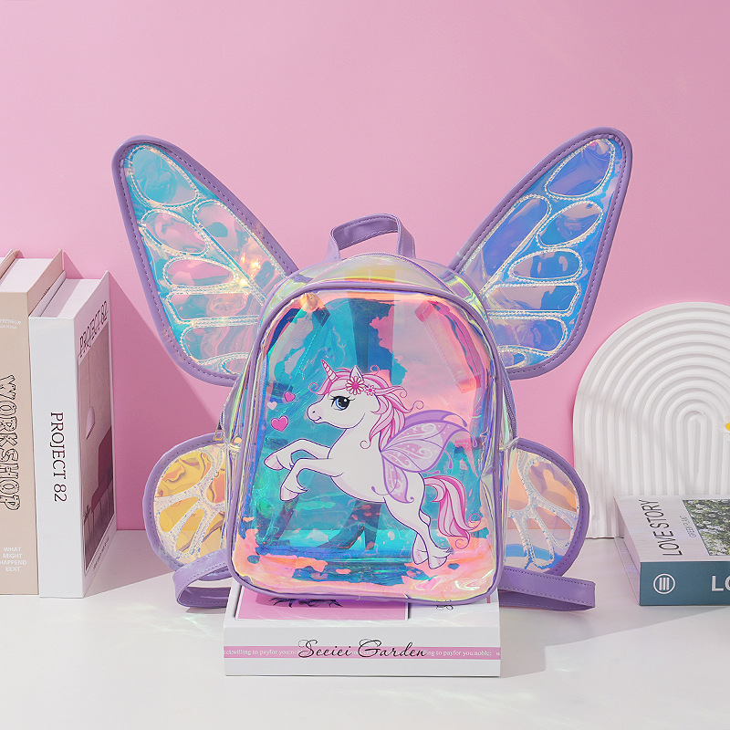 Kid's All Seasons Tpu Unicorn Cute Preppy Style Square Zipper Functional Backpack display picture 2