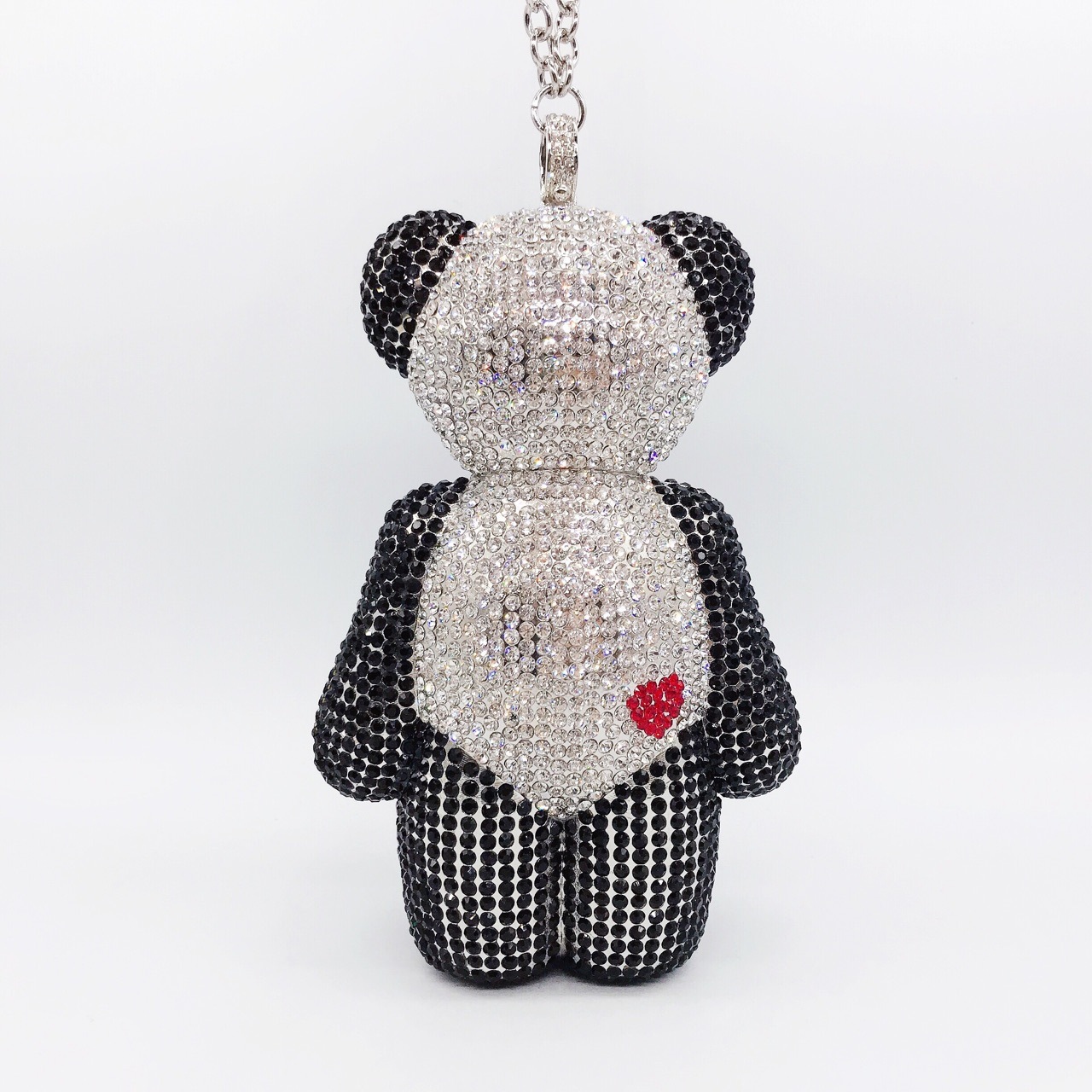 * Nuevo oso transfronterizo bolsas de mujer con diamantes bolsas de banquete animales llenos de diamantes bolsas de mano bolsas de mujer bolsas de metal negro