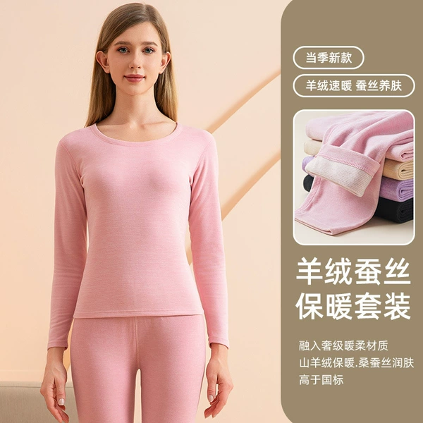 Fuchsia cashmere, set, round collar