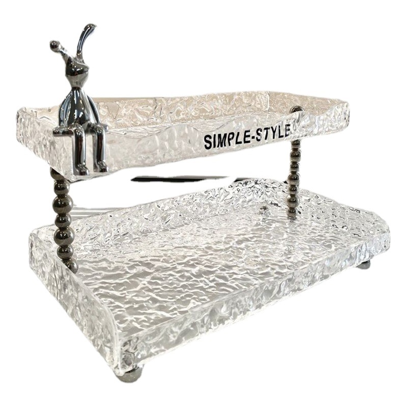 Estante de almacenamiento de baño de acrílico inodoro lavabo de almacenamiento de escritorio cosméticos caja de almacenamiento de luz estilo de lujo