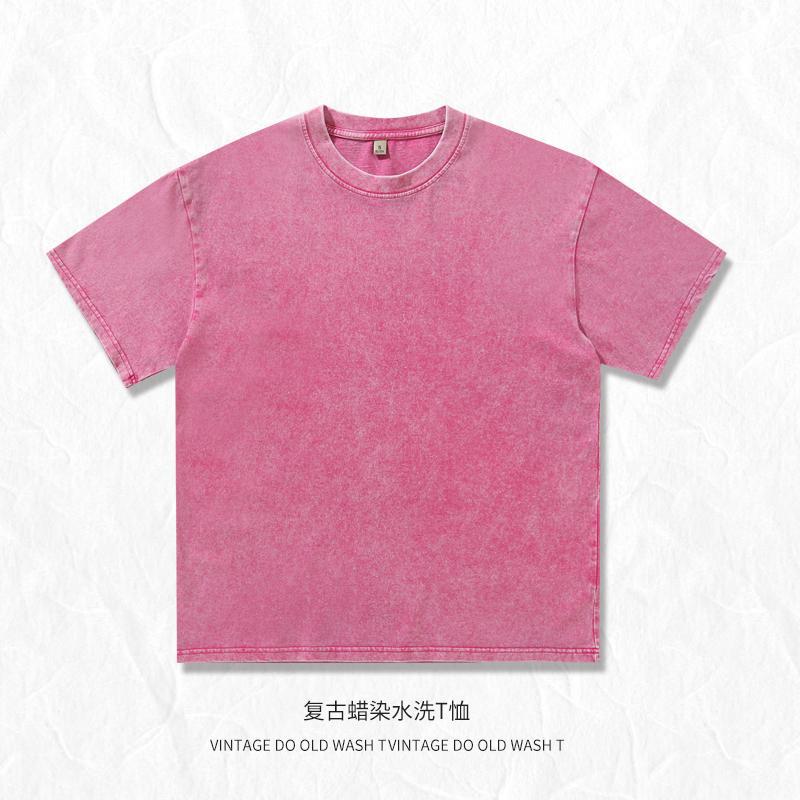 230g de algodón pesado lavado y viejo camiseta retro marca de moda American High Street marca de moda marca de moda logotipo de impresión de bricolaje