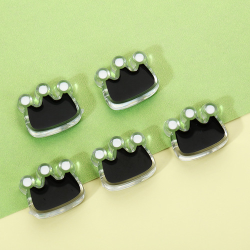 DIY Accessory Headband String Beads Transparent Hole Acrylic Droplet Oil Crown Cartoon Phone Chain Pendant Accessory