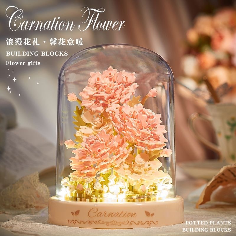 跨境【一件代发】积木永生花樱花树拼装玩具摆件教师节母情节礼物|undefined